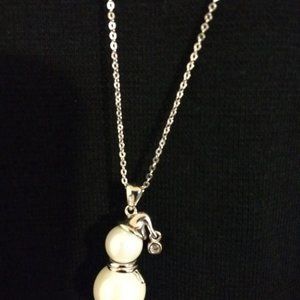 New Snowman 925 Sterling Silver Necklace